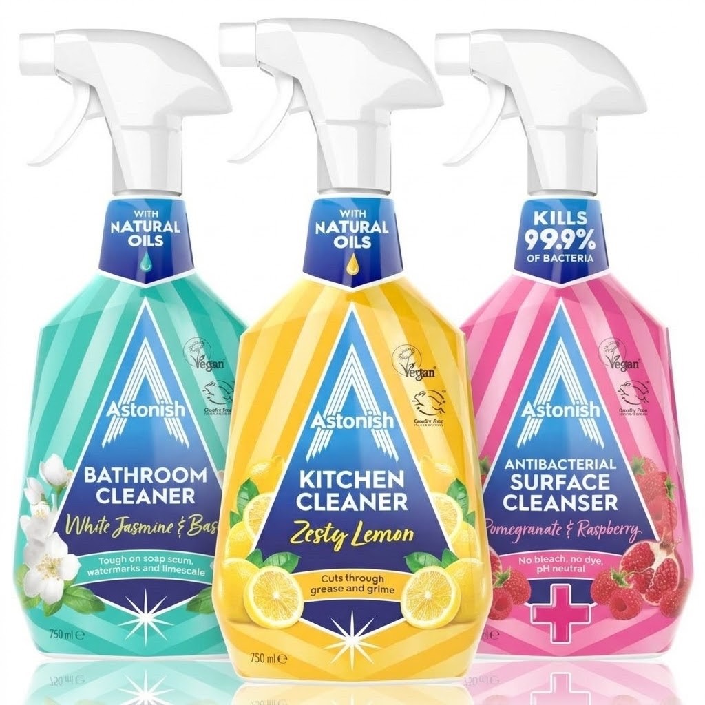 Pack of 6  Astonish Cleaner Spray 750ml Multi Surface Kitchen Antibacterial