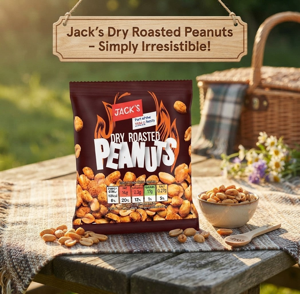 24x 55g Jack's Dry Roasted Peanuts Snack Savory Nuts