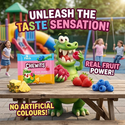 13 x 4pk Chewits Fruit Chews  - Strawberry Fruit Salad Blue Raspberry Sweets