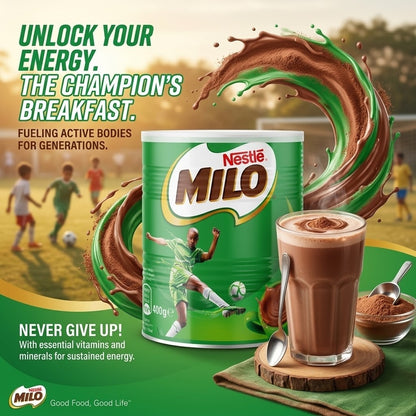 400g Pack - Nestlé Milo Chocolate Malt Powder Drink Fortified Milk Cocoa Can
