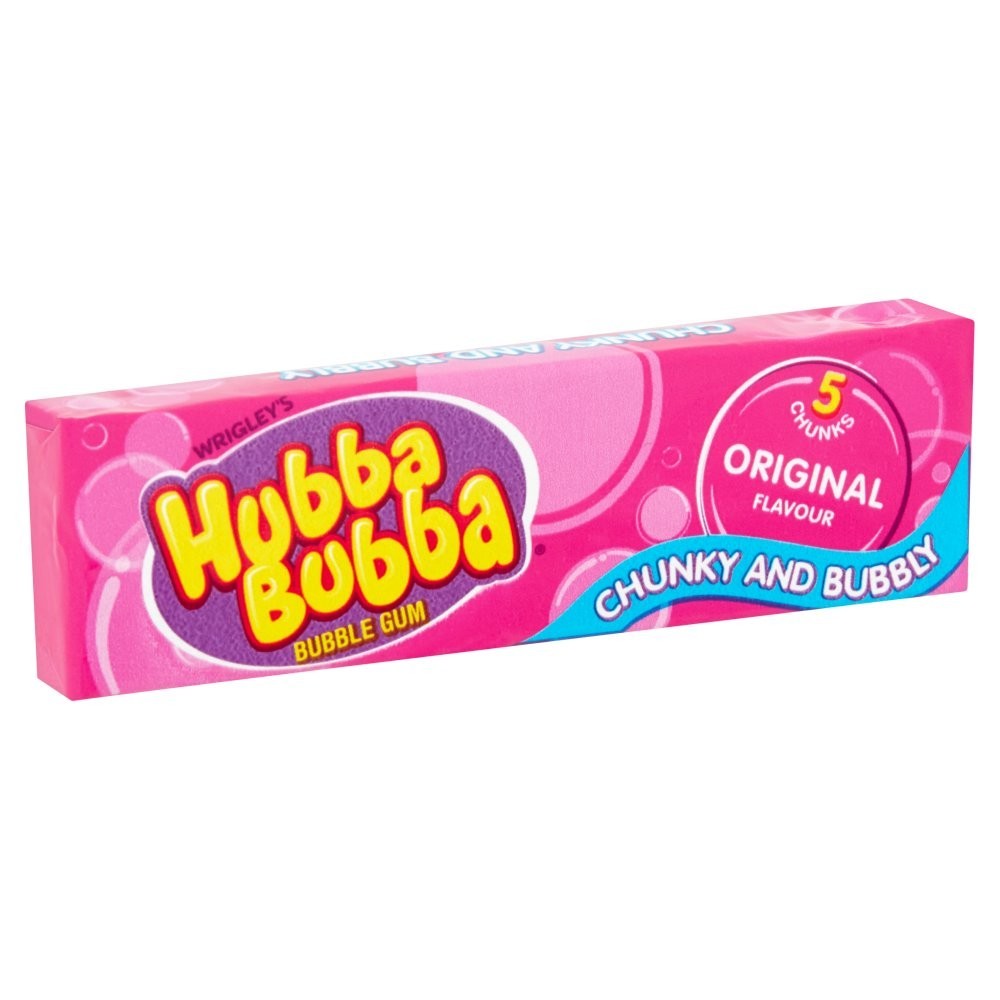 Hubba Bubba Chewing Gum Bubblemint 7g - 5 Pieces - Pack of 20 & 360 Bulk Box