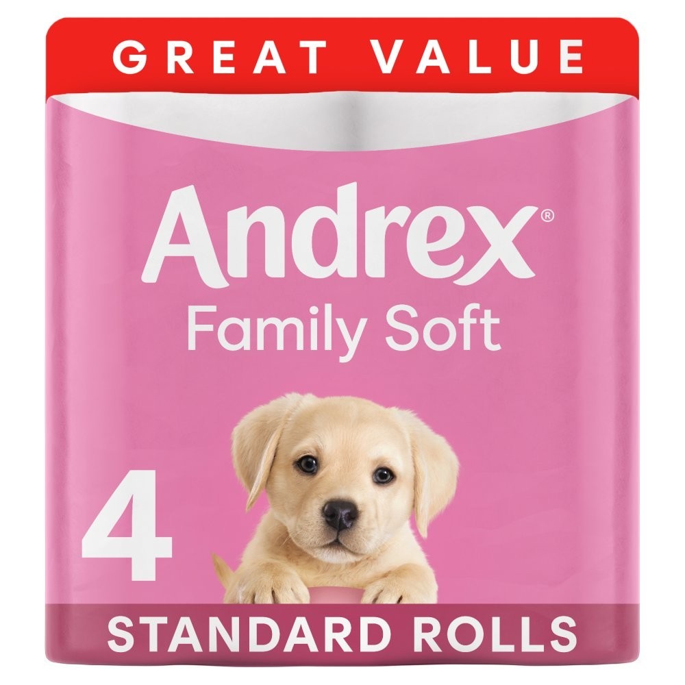 4 / 16 Rolls Pack Andrex Family Soft Toilet Tissue Soft Loo Paper White