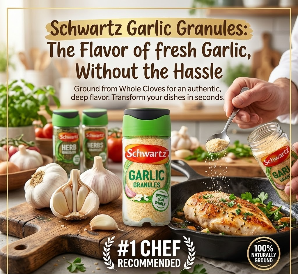 50g × 6 Schwartz Garlic Granules Dried Garlic Spice Seasoning Pantry Essential