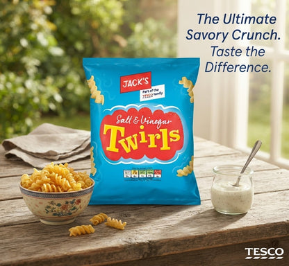 18x 45g Jack's Salt & Vinegar Twirls Crispy Snacks