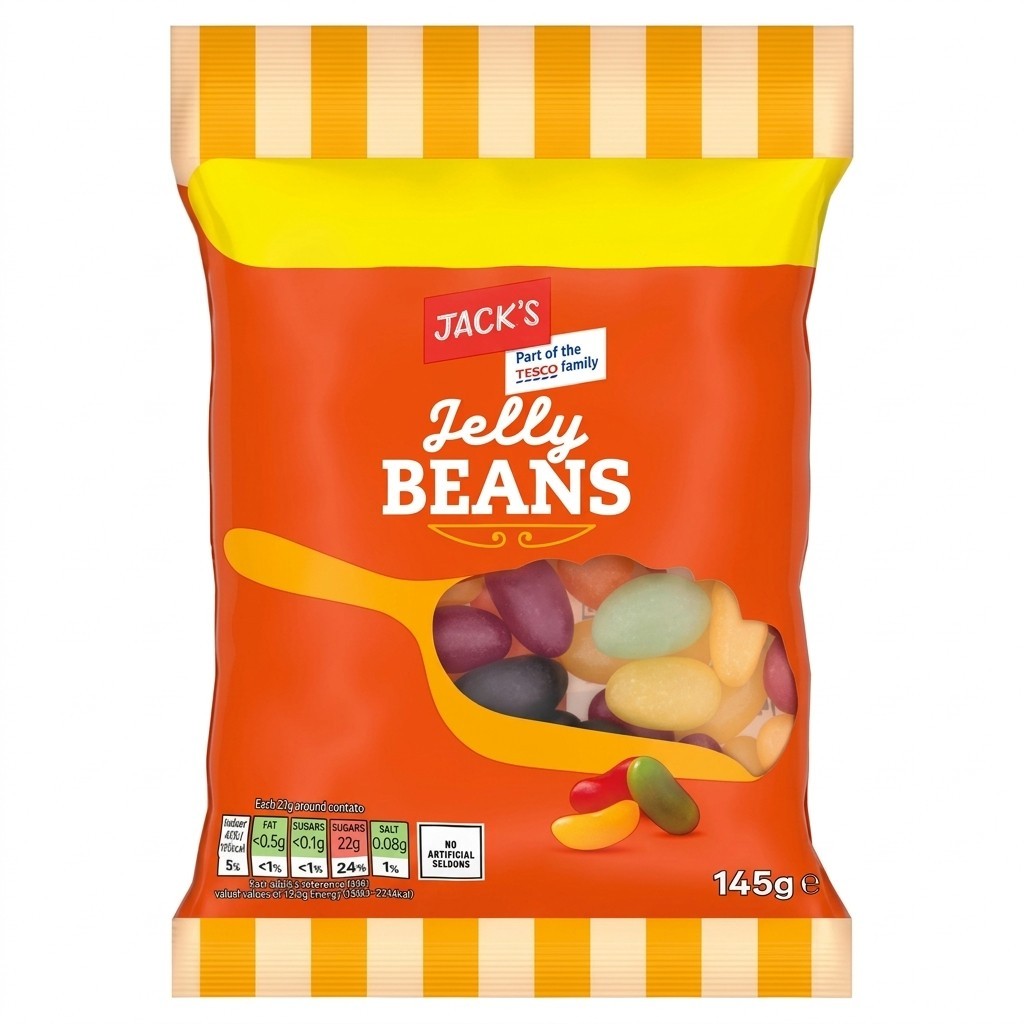 10x 145g Jack's Jelly Beans Chewy Fruity Gourmet Sweets Sharing Bag