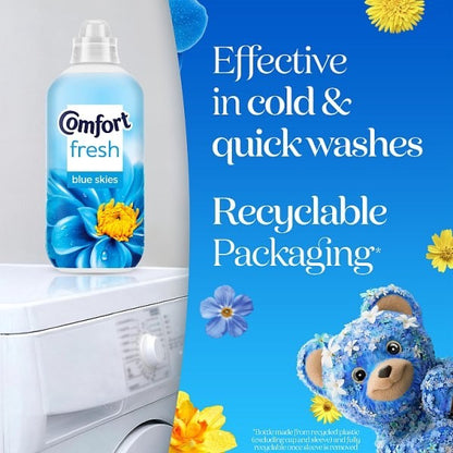8 x 930ml Comfort Fresh Blue Skies Fabric Conditioner 31 Washes Bulk Pack Box