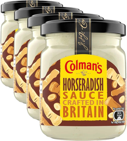 Pack of 8 | 136g - Colmans Horseradish Sauce - British Roast Beef Condiment