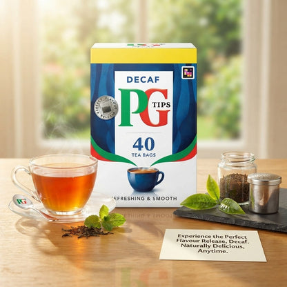 6 Pack Bundle Total 240 Bags PG Tips Decaf Tea Bags 40s Decaffeinated Black Tea