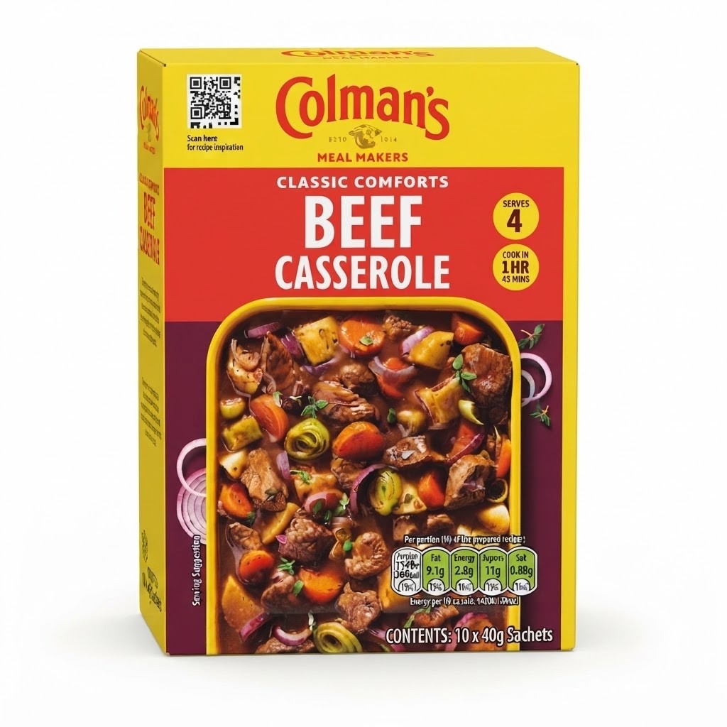 10 x 40g Colman's Classic Comforts Beef Casserole Recipe Mix - Bulk Buy