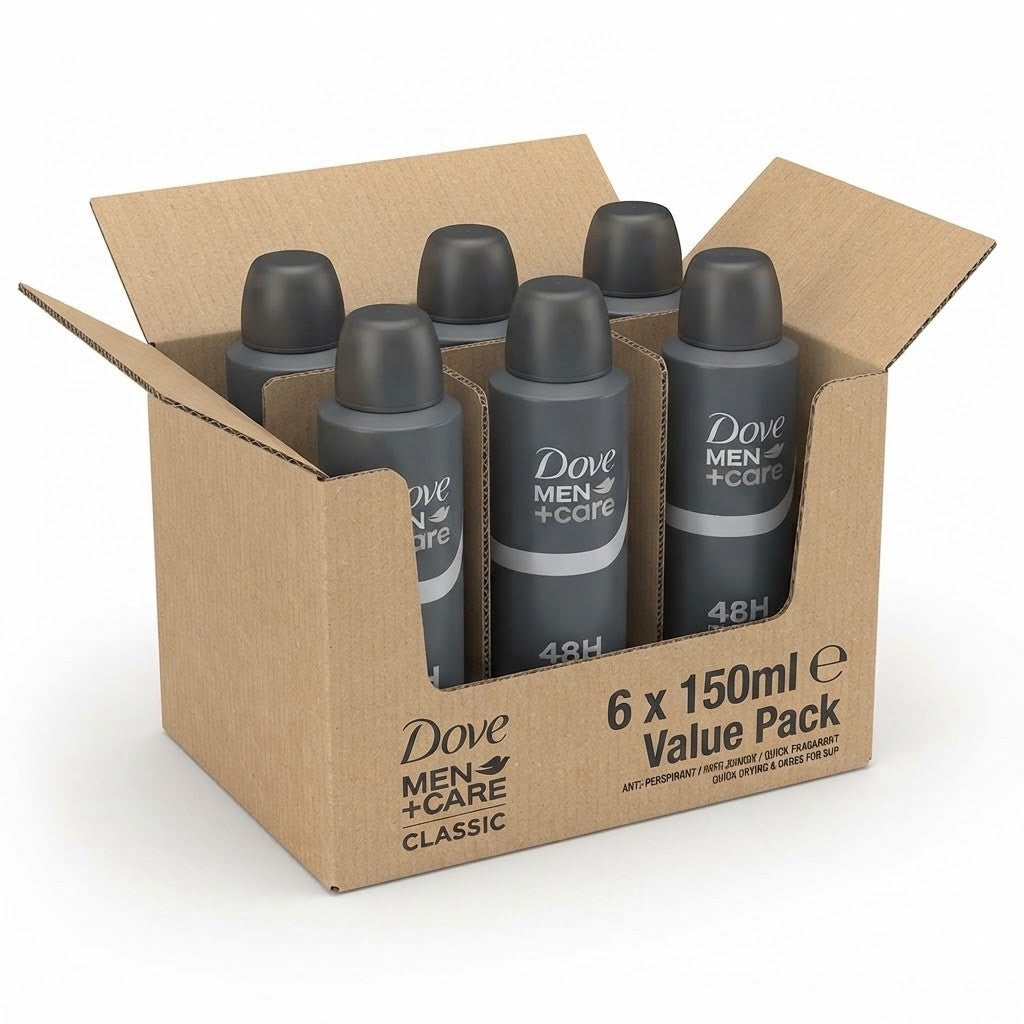 Dove Men+Care Deodorant Spray – Classic 150ml x6 Pack