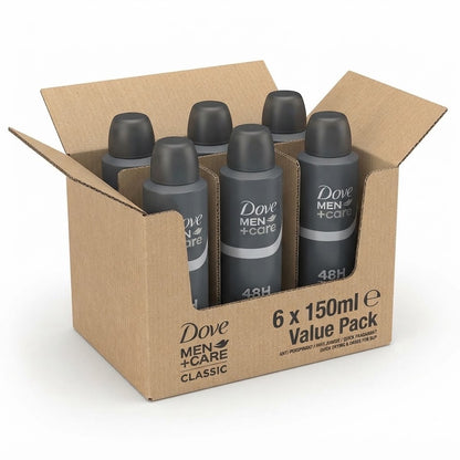 Dove Men+Care Deodorant Spray – Classic 150ml x6 Pack