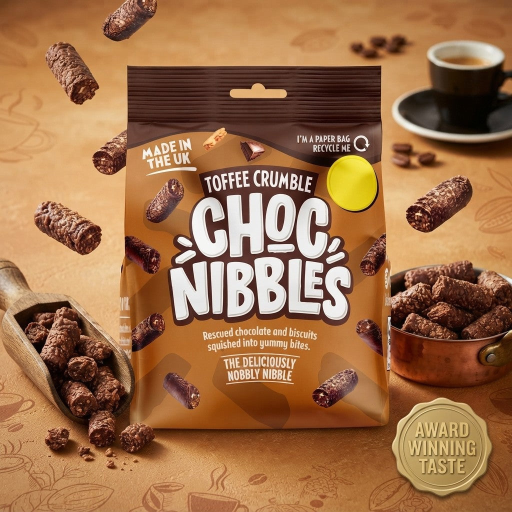 12 x 135g Choc Nibbles Toffee Crumble Deliciously Nobbly Nibble