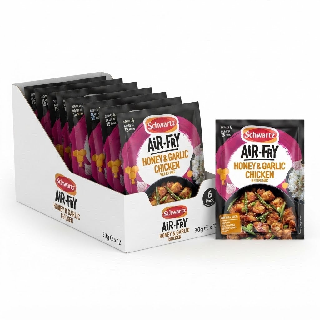 30g x 12 | Schwartz Air Fryer Honey & Garlic Chicken Recipe Mix - Bulk 12 Pack