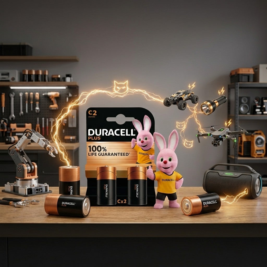 2x Duracell Plus C Batteries 2 Pack Bulk Lot 10 Packs 20 Total 1.5V