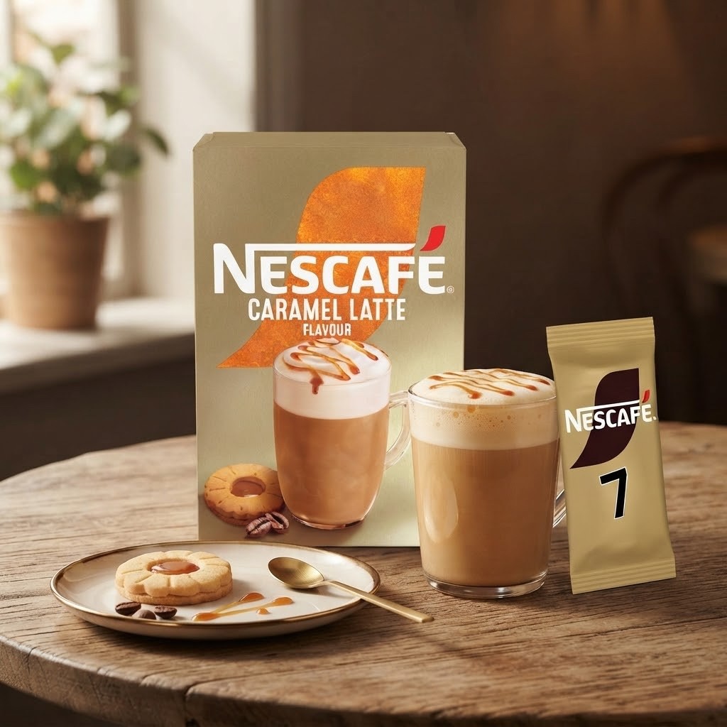 Nescafé Instant Coffee Sachets Assorted Bundle - Latte, Cappuccino&Caramel Latte