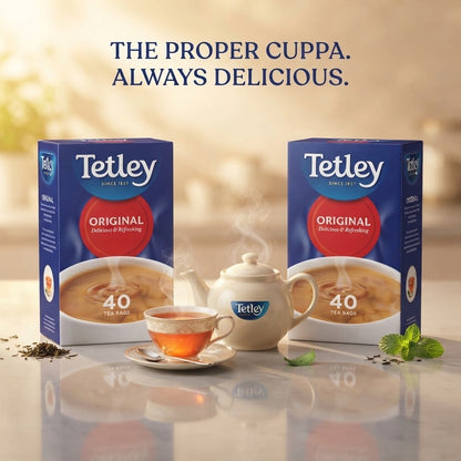 40 Tea Bags 125g Pack of 6 Tetley Original Tea Bags  Bulk Buy Everyday Black Tea