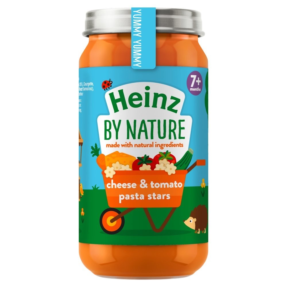 6x 200g Heinz By Nature Cheese & Tomato Pasta Stars Baby Food 7+ Months