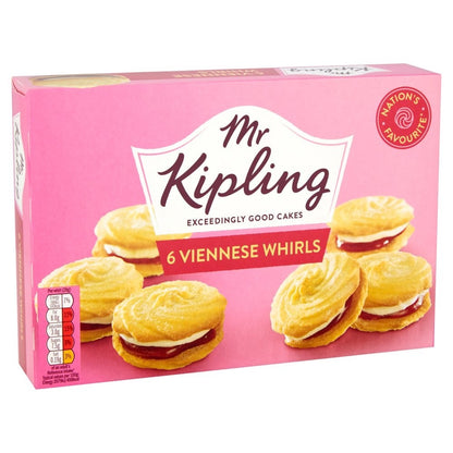 10 Pack x 200g Mr Kipling Viennese Whirls Cakes 6 Pk - Smooth Vanilla Crème