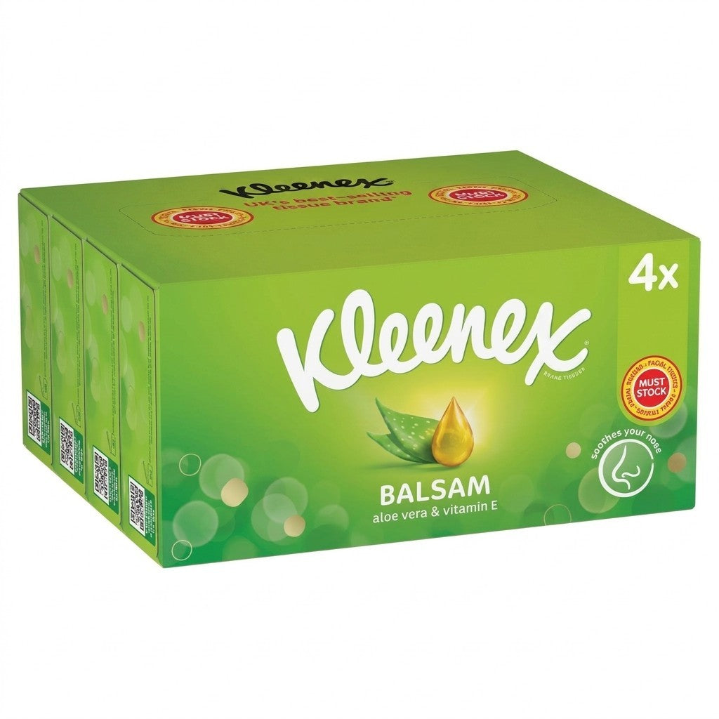 4 Pack Kleenex Balsam Soothing Pocket Tissues Single Box Value Bulk Options