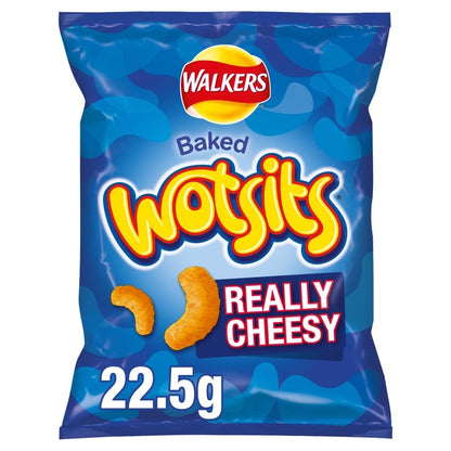 32 x 22.5g Walkers Wotsits Really Cheesy Crisps Baked Corn Snacks Bulk Box