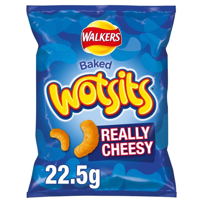 32 x 22.5g Walkers Wotsits Really Cheesy Crisps Baked Corn Snacks Bulk Box