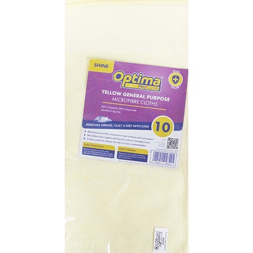 Yellow Microfibre Cleaning Cloths Multi Purpose Lint Free Absorbent Towels