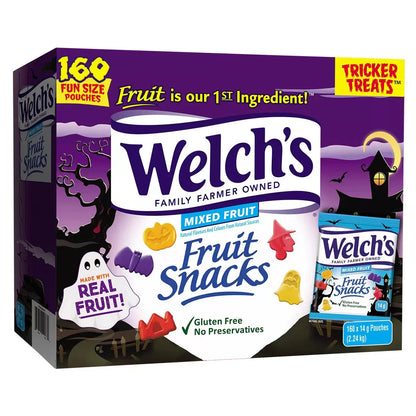 160 Pouches Welch's Halloween Fruit Snacks Bulk Box 2.24kg