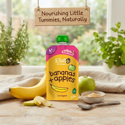 7x 120g Ella's Kitchen Bananas + Apples 6+ Months Baby Food Pouch