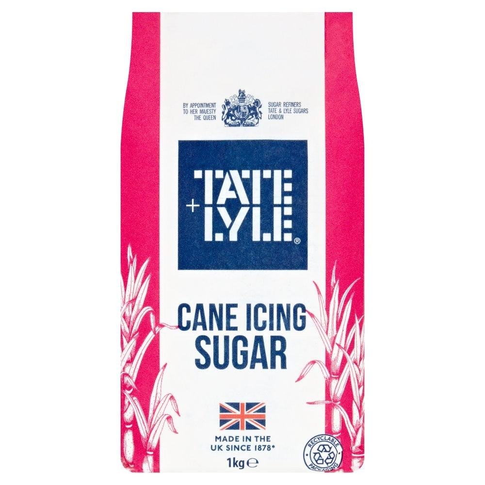 10x 1kg Tate & Lyle Cane Icing Sugar Pure Fine Powder Baking Sugar