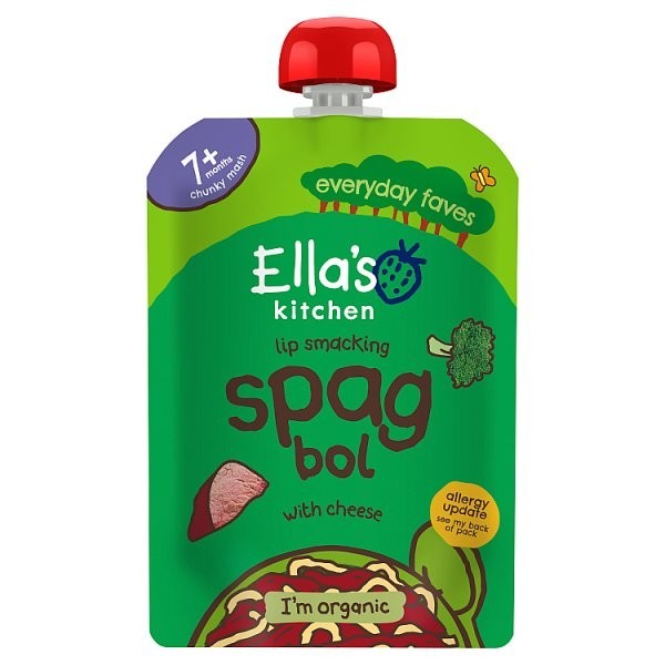 6x 130g Ella's Kitchen Spag Bol with Cheese 7+ Months Baby Food Pouch