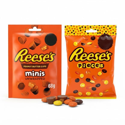 Reese's Minis & Pieces Hanging Bag 68g x 16 Pack Peanut Butter Chocolate Bulk