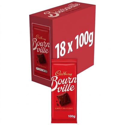 18 x 100g Cadbury Bournville Dark Chocolate Bars Bulk Box 18 Packs Wholesale