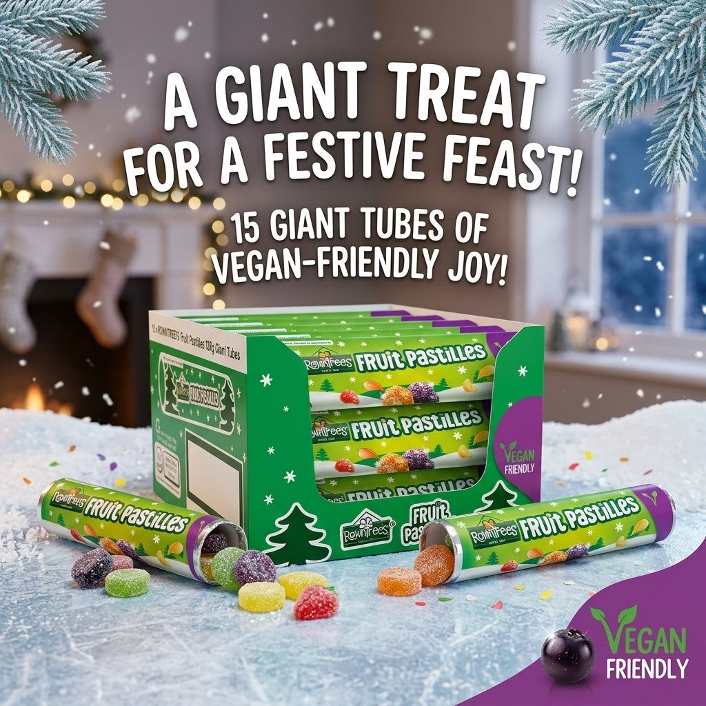 15x 115g Rowntrees Fruit Pastilles Sweets Giant Tube Vegan Christmas
