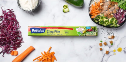 6x6 Bacofoil Non PVC Cling Film Easy Cut System 325mm x 20m Bulk Box 36 Rolls