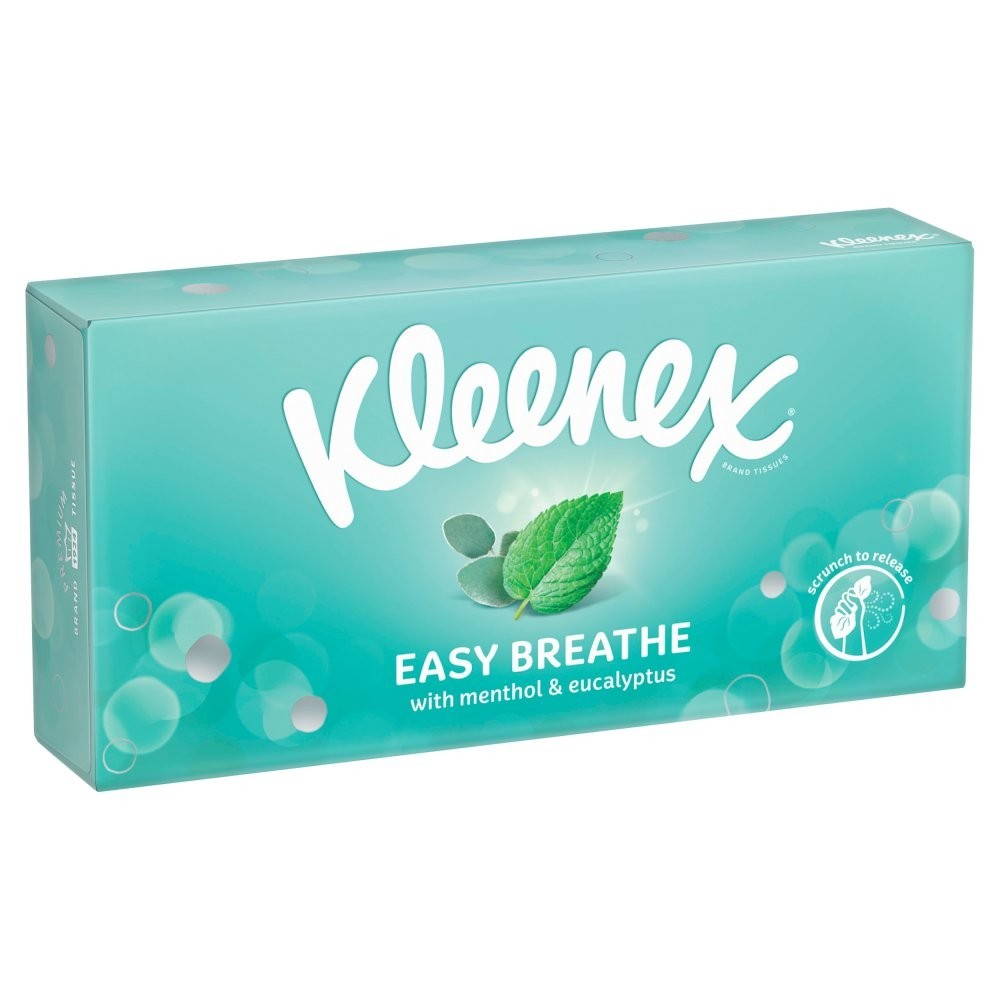 12 Pack Kleenex Easy Breathe Tissues Menthol Scented Cube Box 3-Ply 672 Total