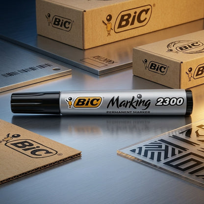 BIC Marking 2300 Permanent Marker Chisel Tip Black - Box of 12