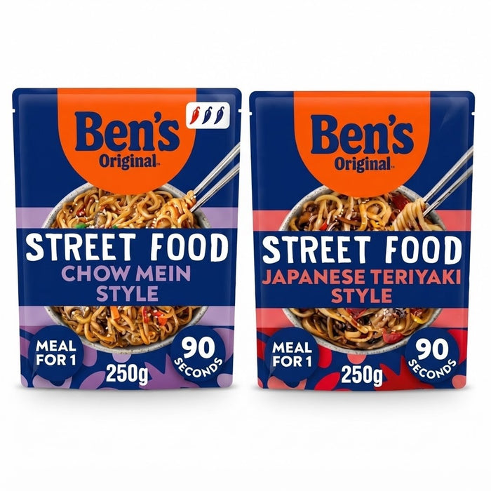 12 x 250g Ben's Original Street Food Microwave Instant Noodles Meal 250g Multi-F