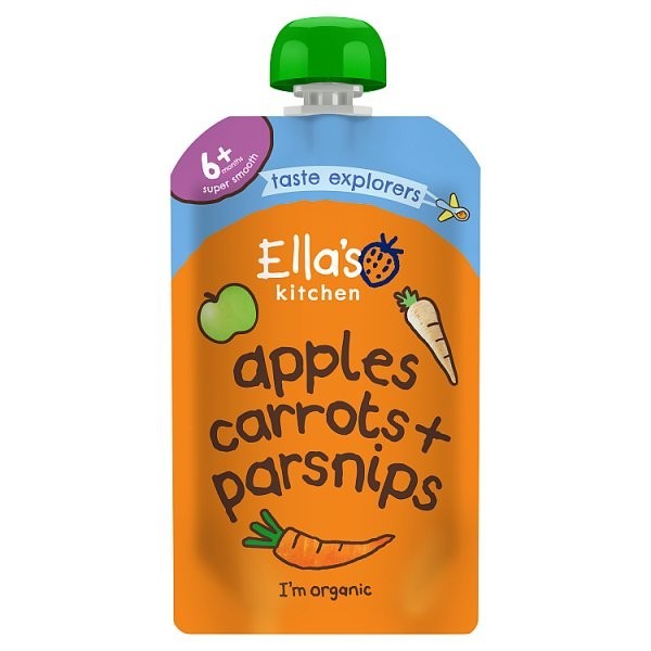 7x 120g Ella's Kitchen Apples Carrots Parsnips Baby Food Pouch