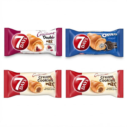 80g x 20 7Days Croissants Assorted Flavours Oreo Vanilla Hazelnut Coconut Cherry