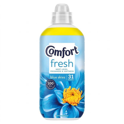 8 x 930ml Comfort Fresh Blue Skies Fabric Conditioner 31 Washes Bulk Pack Box