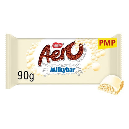15 x 90g Aero x Milkybar White Chocolate Block Sharing Bar Bubbly Sweet Treat