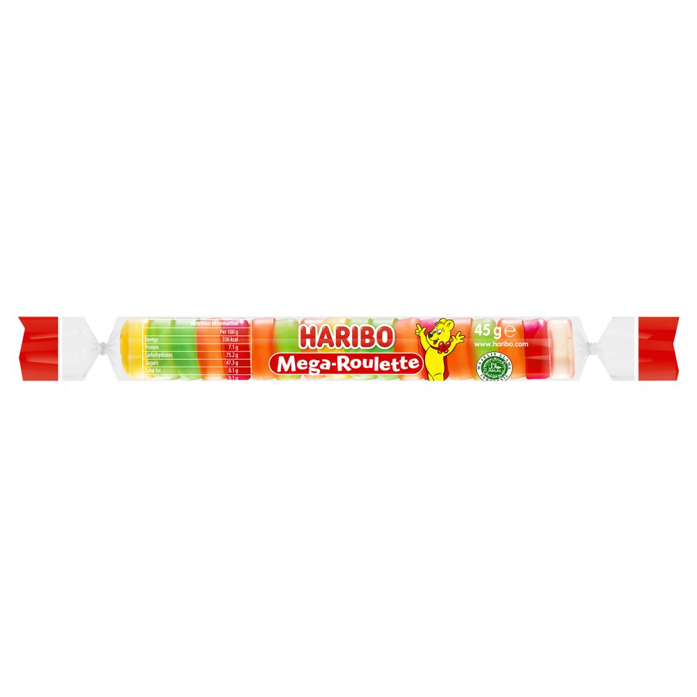 HARIBO Mega Roulette Jelly Fruit Sweets Pack of 40 x 45g