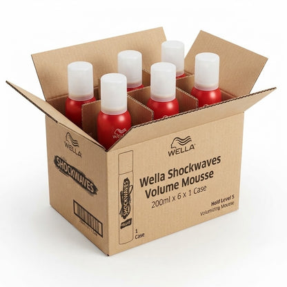 200ml × 6 Wella Shockwaves Volume Mousse - Bulk Case