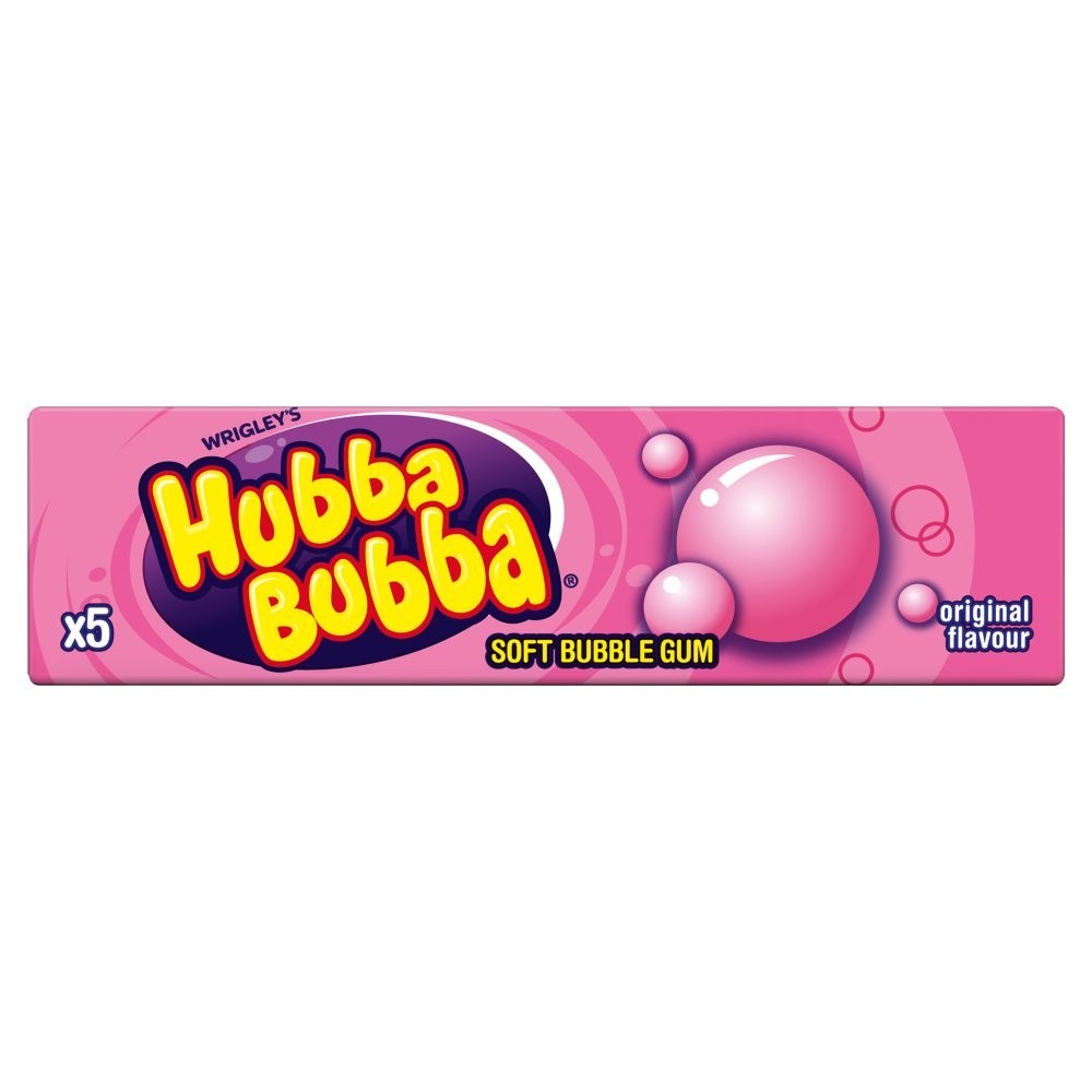 Hubba Bubba Chewing Gum Bubblemint 7g - 5 Pieces - Pack of 20 & 360 Bulk Box