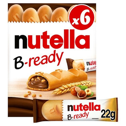 16 x 6 x 22g Pack Nutella B-Ready Hazelnut Chocolate Wafer Crisp Snack Bars