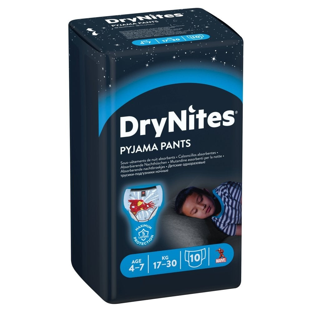 3x 10s Huggies DryNites Bedwetting Pyjama Pants Age 4-7
