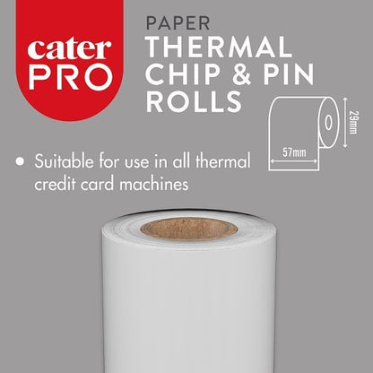 CaterPro 20 Thermal Till Paper Rolls 57x39mm Chip & Pin PDQ Receipt Credit Card