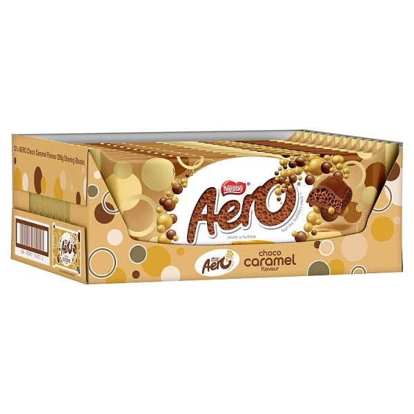 12 x 295g Giant Bar Aero Choco Caramel Chocolate Sharing Block Nestlé Vegetarian