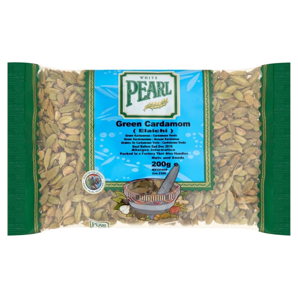 200g White Pearl Green Cardamom Pack (1 x 200g) – Finest Quality Elaichi Spice