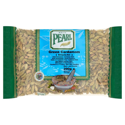 200g White Pearl Green Cardamom Pack (1 x 200g) – Finest Quality Elaichi Spice